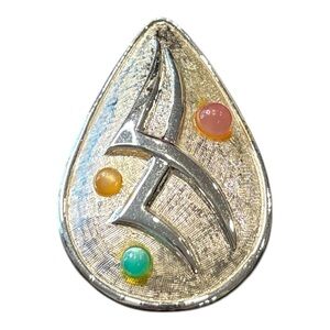 Emmons Mid Century Modern Silver Tone year drop shape stamped. JB2